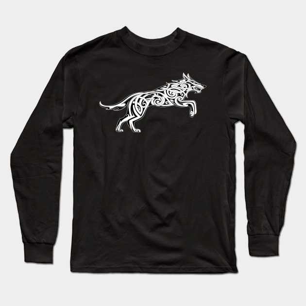 Norse Wolf Long Sleeve T-Shirt by Pardus.Shirts